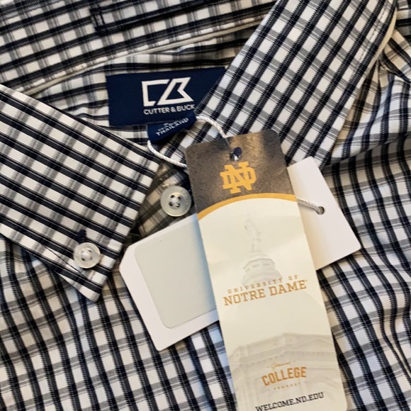 ❗️FINAL❗️ 🆕 Cutter & Buck Notre Dame Dress Shirt S - Picture 2 of 4